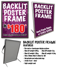 Backlit Poster Frame. Jack Flash Signs